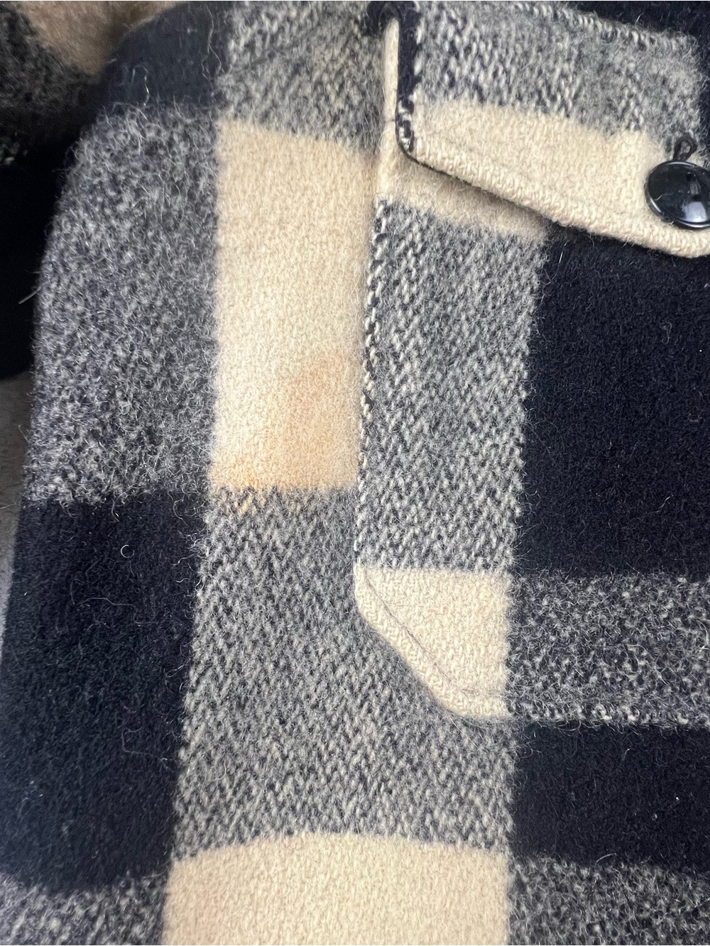 VTG 60s Woolrich Jacket Mens Size 15 Medium Heavy Wool Flannel Overshirt Shacket - Picture 12 of 13